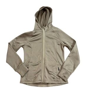 Spyder Women’s M Tan Hooded Zip Up Jacket Fleece Outdoor Warm Cozy Fitted Shirt